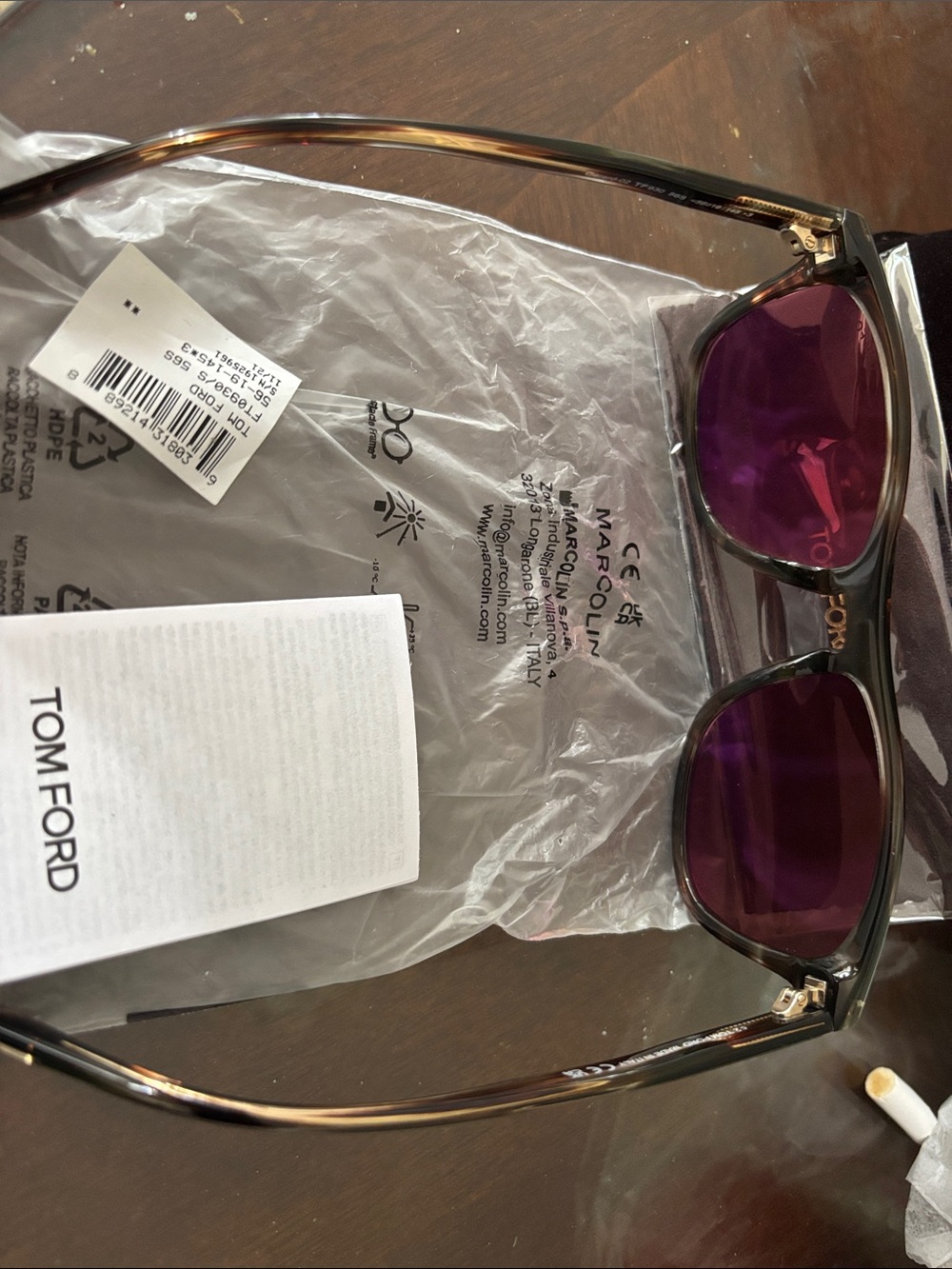NEW with box authentic square frame Tom Ford Gerard-02 TF 930 56-19-145 - Picture 11 of 13